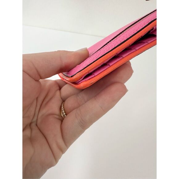 Kate Spade Cobble Hill Stacy Wallet Tulip Pink Snap Wallet Orange Colorblock - Picture 12 of 12